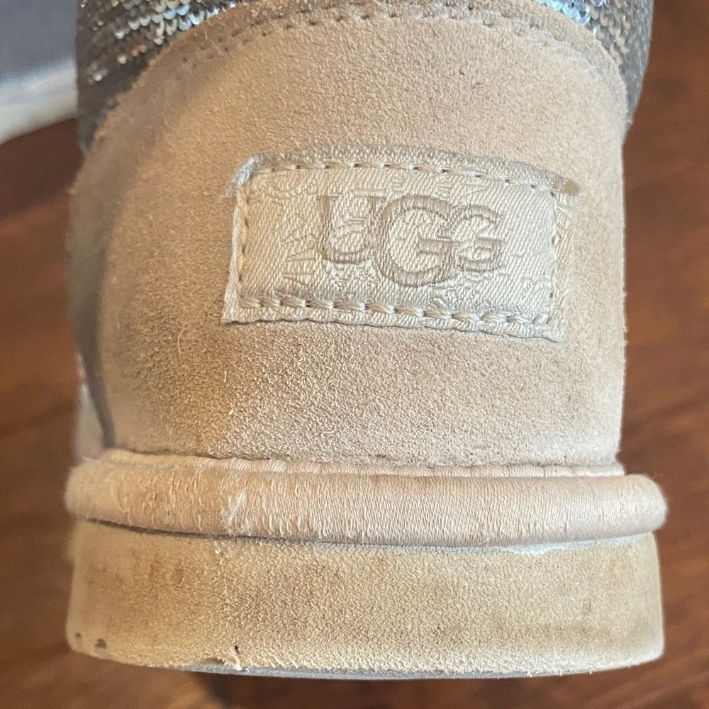 UGG Kids Shimmering Silver Boots